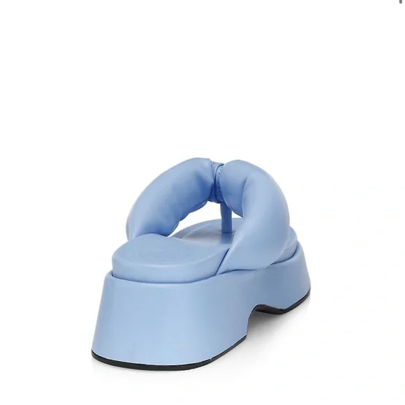 Ganni Leather Platform Thong Sandals - Picture 3 of 11